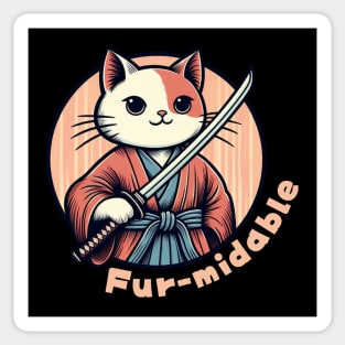 Samurai cat warrior Japanese cat Sticker